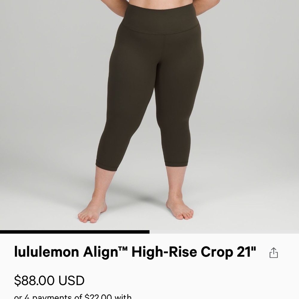 Lululemon Align High Rise Crop 21’